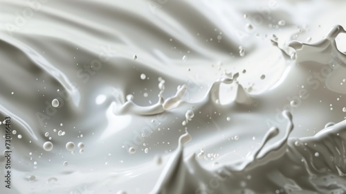 Close-up of milk mixing with water, producing intriguing abstract textures and tones