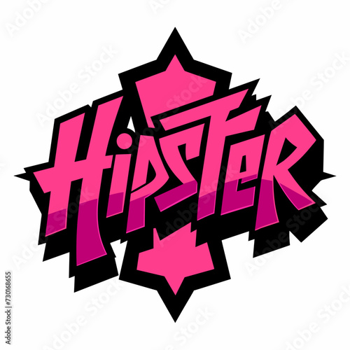 The word HIPSTER in street art graffiti lettering vector image style on a white background.