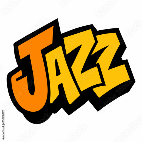 The word JAZZ in street art graffiti lettering vector image style on a white background.