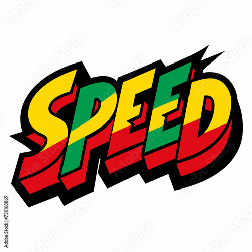 The word SPEED in street art graffiti lettering vector image style on a white background.