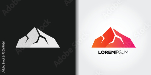 simple mountain logo set