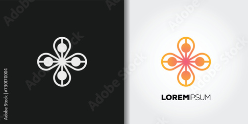 geometric flower logo set