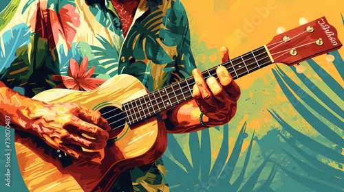 ukulele player vector