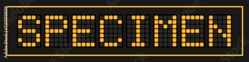 Orange color led banner in word specimen on black background