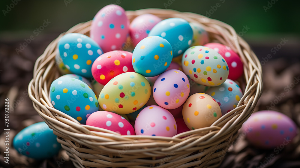 easter eggs in a basket easter eggs in a basket