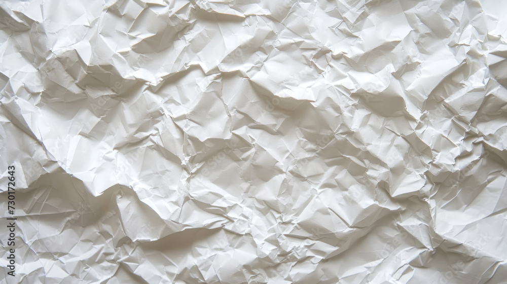 Fototapeta premium Crumpled White Paper Texture, Map.