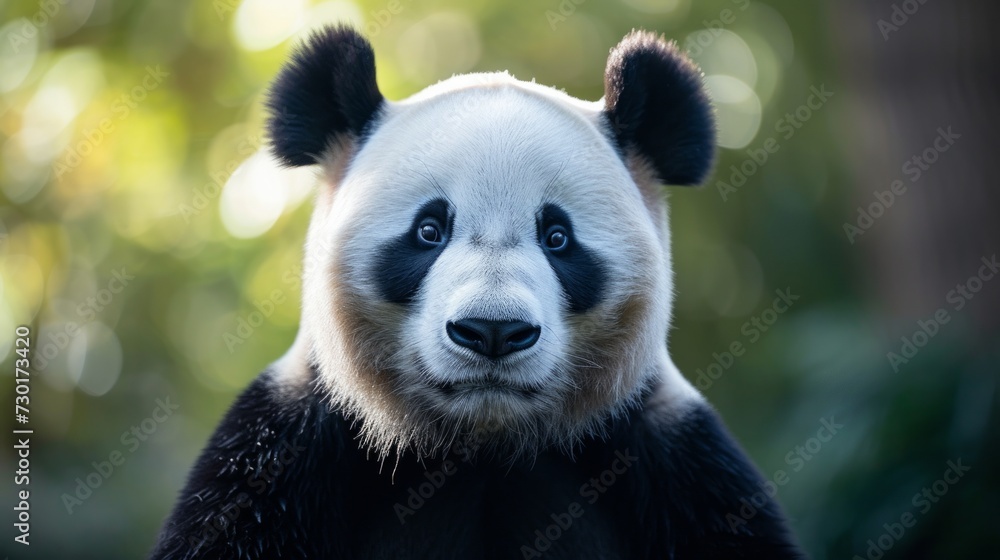 Obraz premium A regal panda poses for a close-up