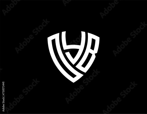 OYB creative letter shield logo design vector icon illustration