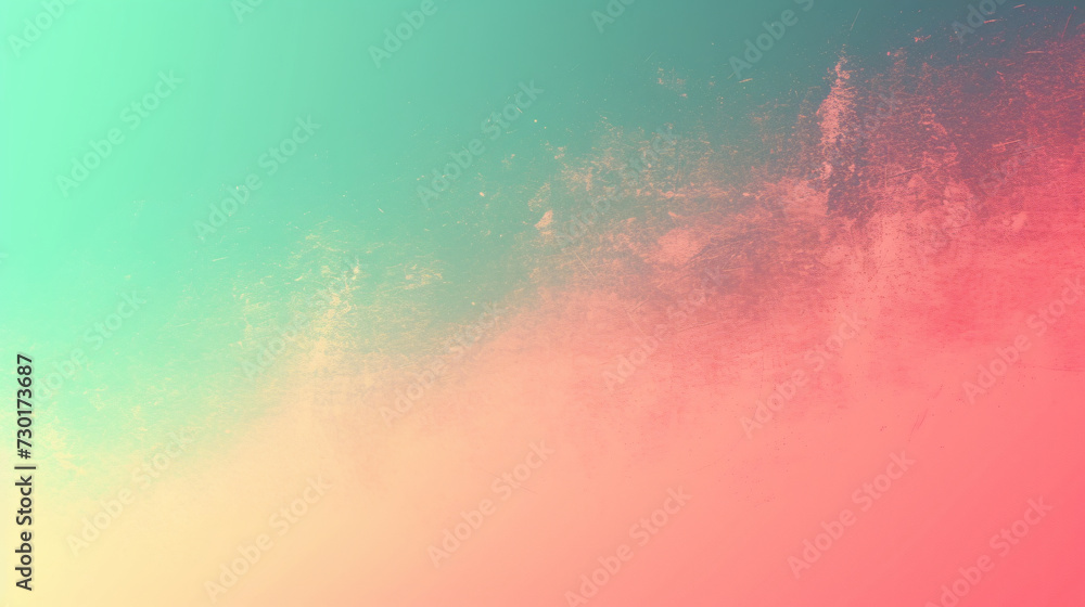Gradient background from mint green to raspberry.