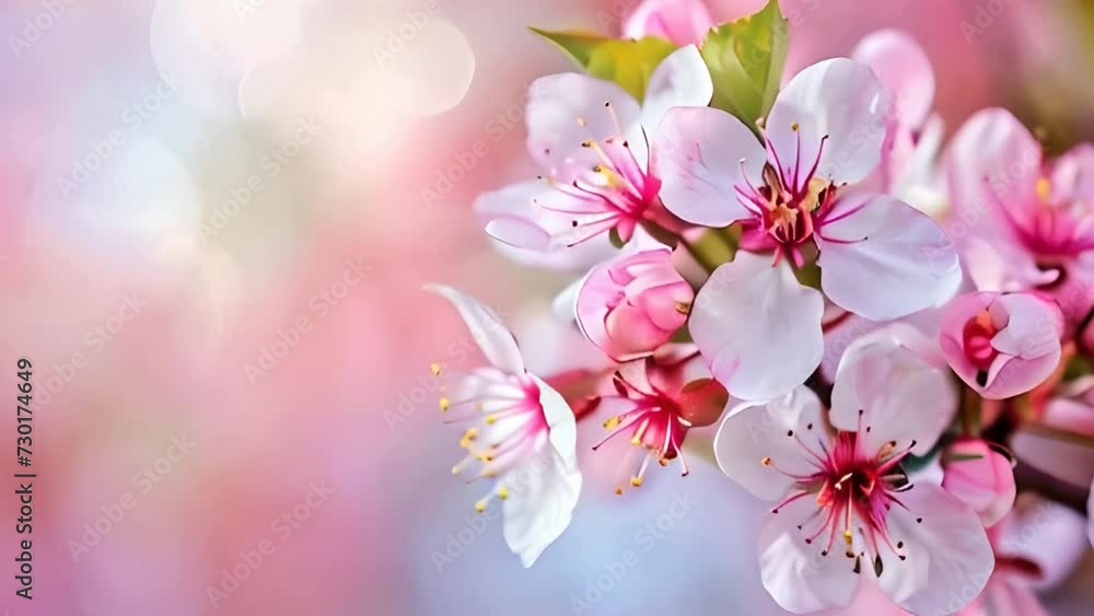 A close-up of spring blossoms with a soft, sunlit bokeh background A close-up of spring blossoms with a soft, sunlit bokeh background