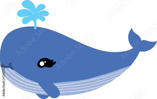 cute whale cartoon. sea animal 