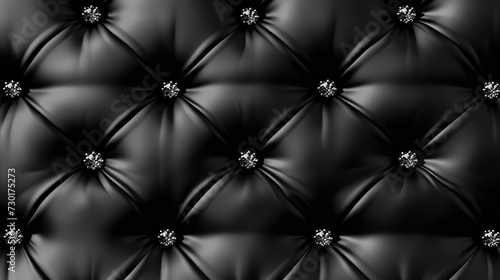 Black Buttoned luxury leather pattern with diamonds and gemstones. Useful as luxury pattern.