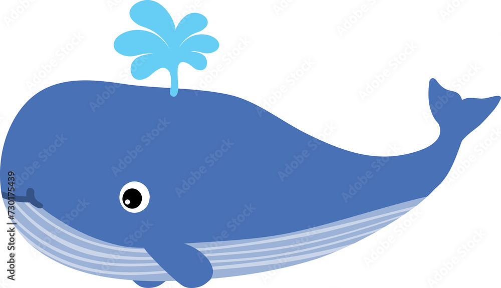 cute whale cartoon. sea animal
