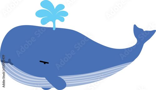 cute whale cartoon. sea animal 