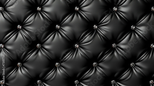 Black Buttoned luxury leather pattern with diamonds and gemstones. Useful as luxury pattern.