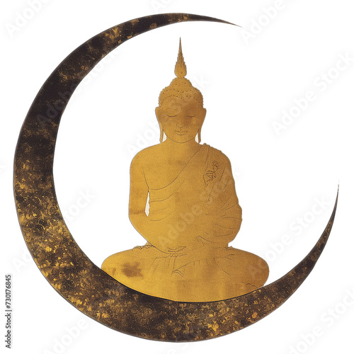 Buddha with crescent moon
