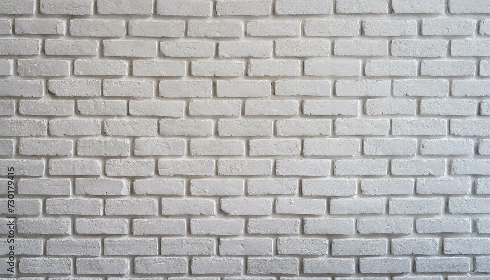 White brick wall background with white grout.