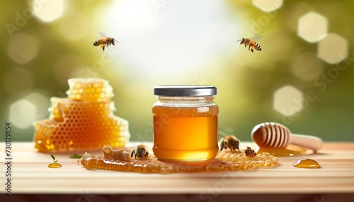 photography setup of a jar of organic honey
