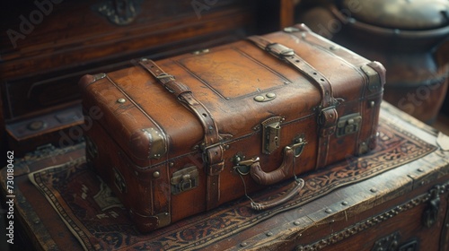 A leather-bound travel case.