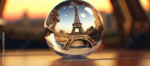 Crystal ball with Eiffel Tower