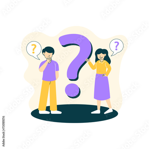People Asking Questions - Flat Design