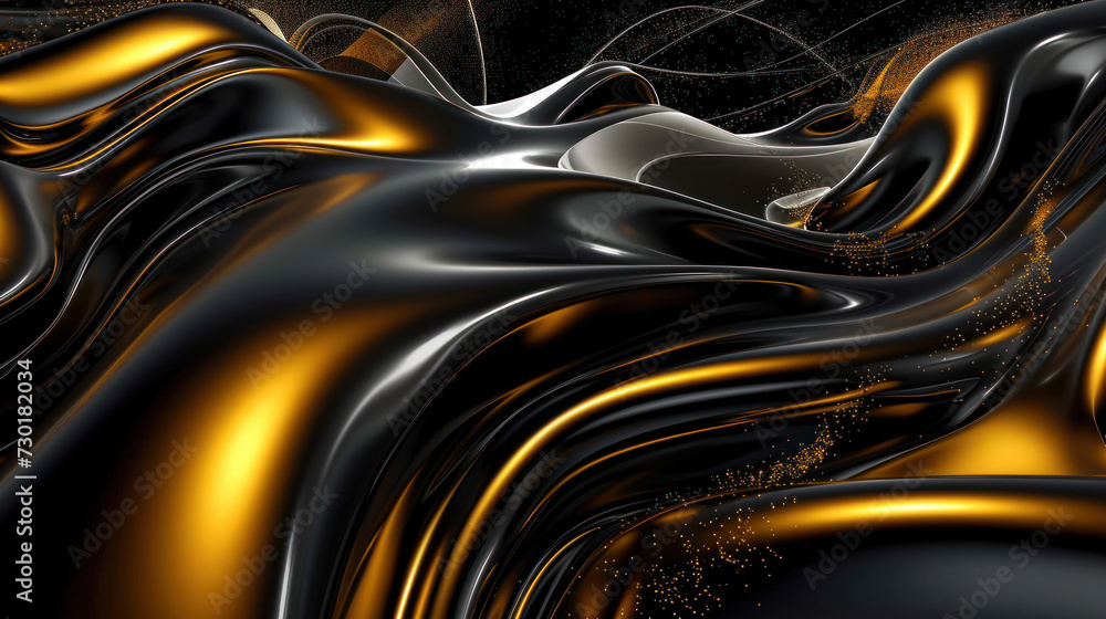 3D abstract wallpaper. Three-dimensional dark golden and black background. golden wallpaper. Black and gold background. 3D abstract wallpaper. Three-dimensional dark golden and black background. golden wallpaper. Black and gold background.