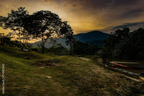 sunset over the mountains
