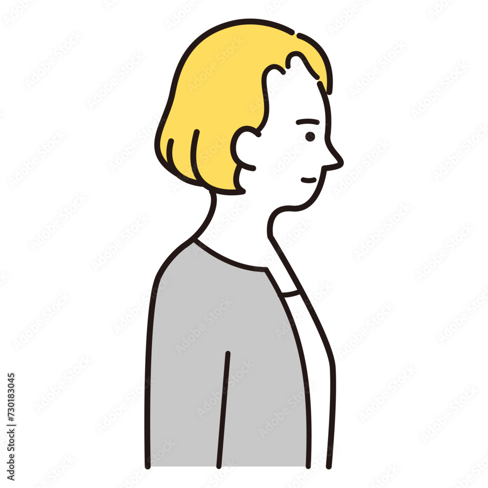 金髪の白人女性イラスト 金髪の白人女性イラスト