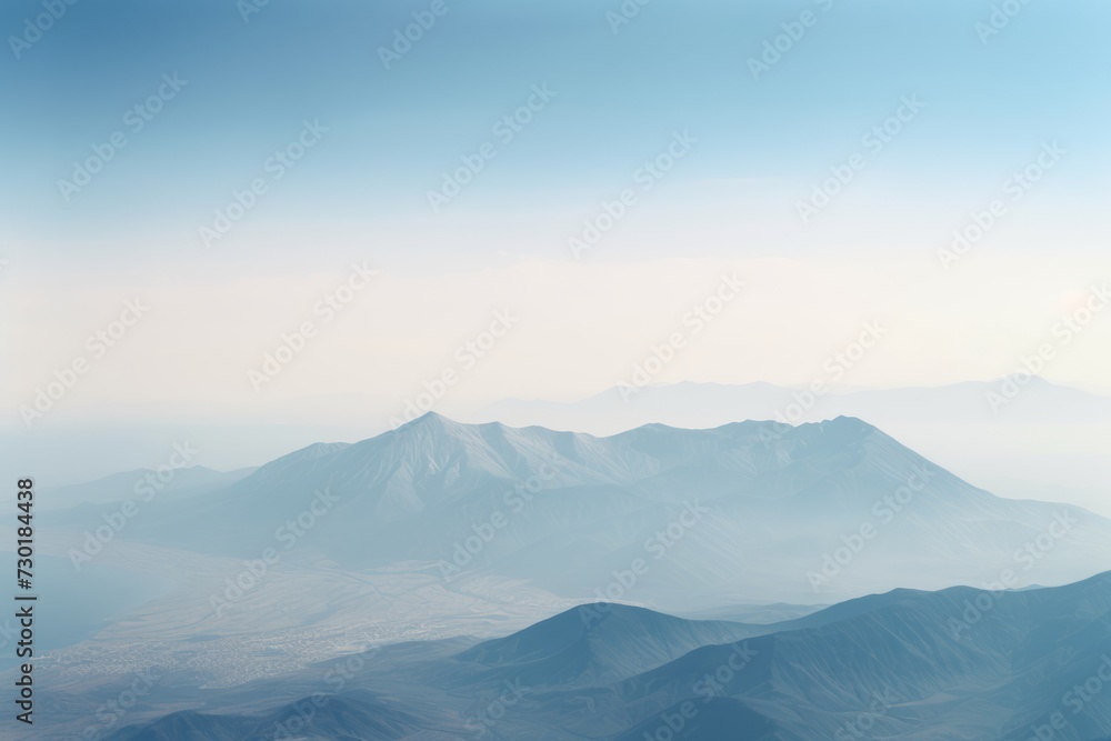 Misty mountains aerial view. Generative AI.