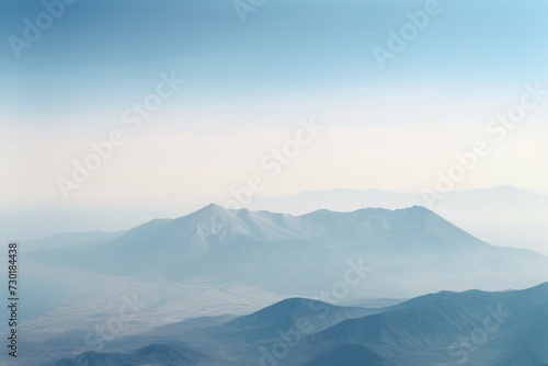 Misty mountains aerial view. Generative AI.