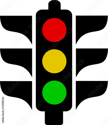 Traffic signal symbol sign. stop ahead signs traffic light. warning vector illustration. Replaceable vector design.