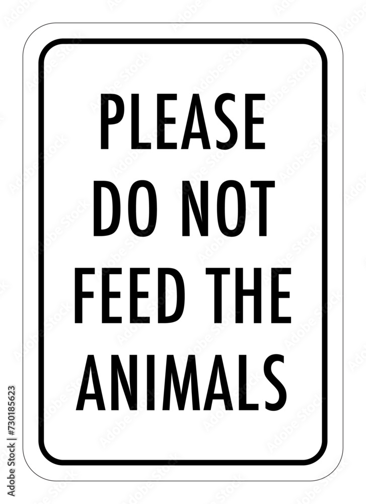 Vector graphic of sign prohibiting to feed the animals