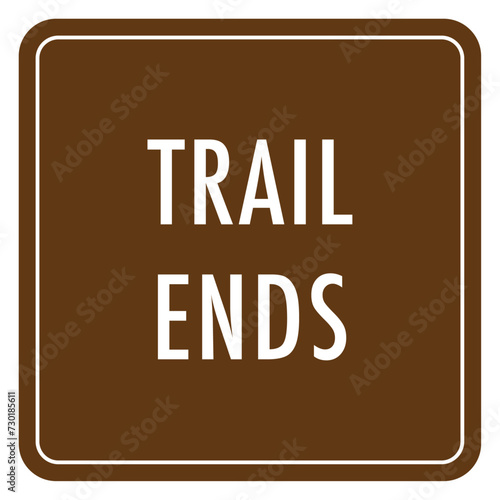 Vector graphic of sign indicating the end or exit of a hiking trail