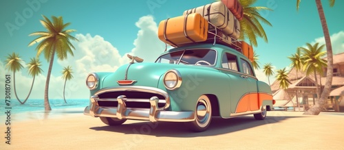 Traveling around the world with suitcases and cars.