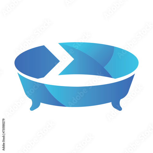 Recycled hot tub logo design concept isolated on a white background
