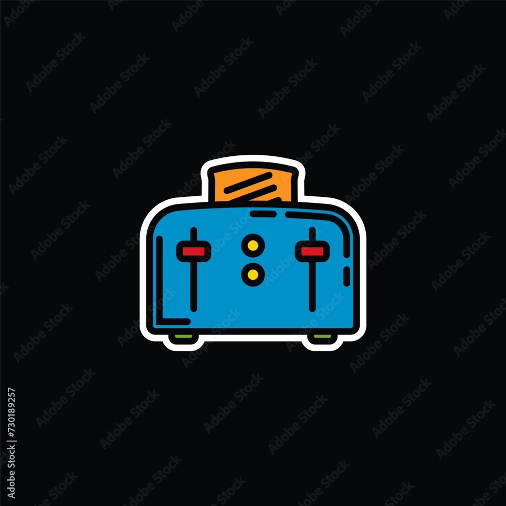 Original vector illustration. A contour icon. An electric appliance designed for fast toasting of flat pieces of bread. The toaster. A design element. Original vector illustration. A contour icon. An electric appliance designed for fast toasting of flat pieces of bread. The toaster. A design element.