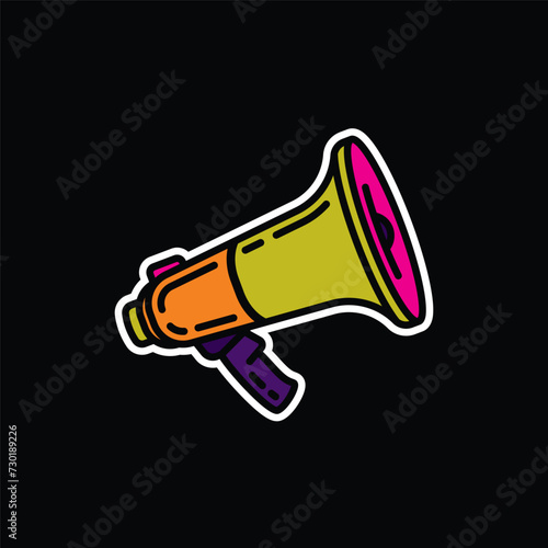Original vector illustration. The contour icon of the speaker. A design element.