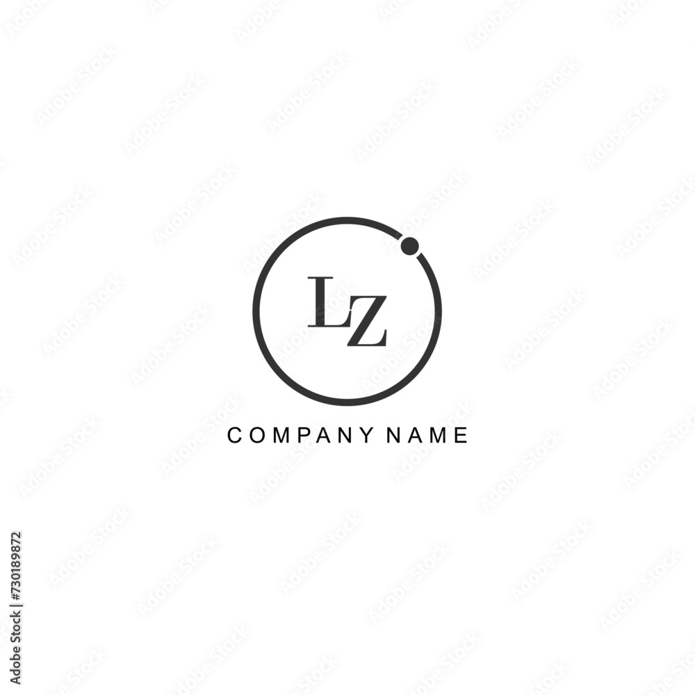 Initial LZ letter management label trendy elegant monogram company - obrazy, fototapety, plakaty 