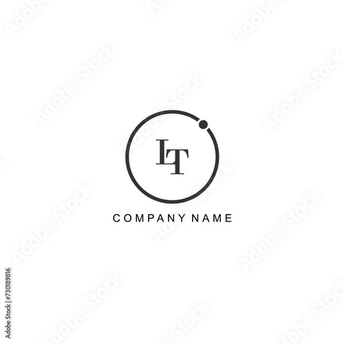 Initial LT letter management label trendy elegant monogram company