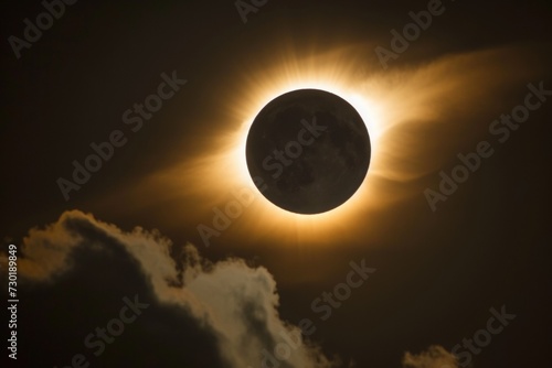 Dramatic Solar Eclipse Above Clouds