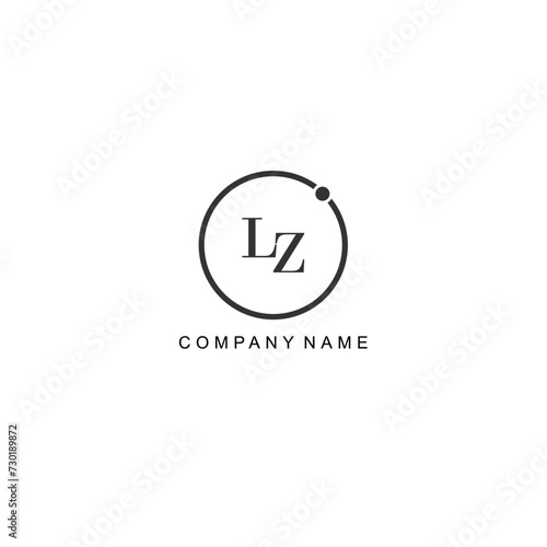 Initial LZ letter management label trendy elegant monogram company