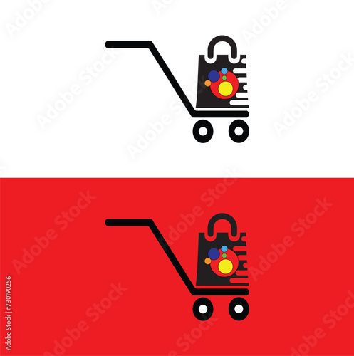 Shopping vector logo design