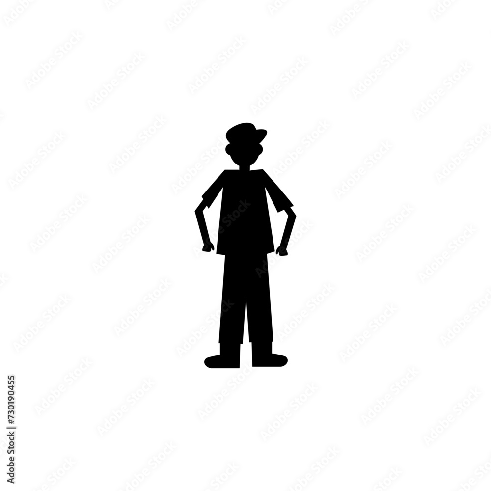 Silhouette of standing man. People flat design Silhouette of standing man. People flat design