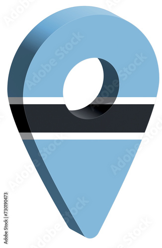 Botswana flag pin map 3d render geotag	
 photo