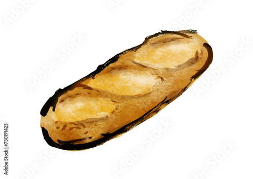 フランスパン、バタールの手描きイラスト
