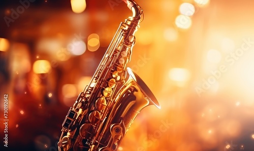 Close Up of Saxophone on Blurry Background