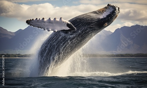 Majestic Humpback Whale Leaping From the Ocean