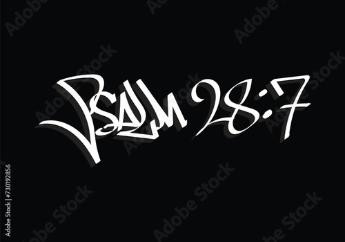 
PSALM 28 word graffiti tag style