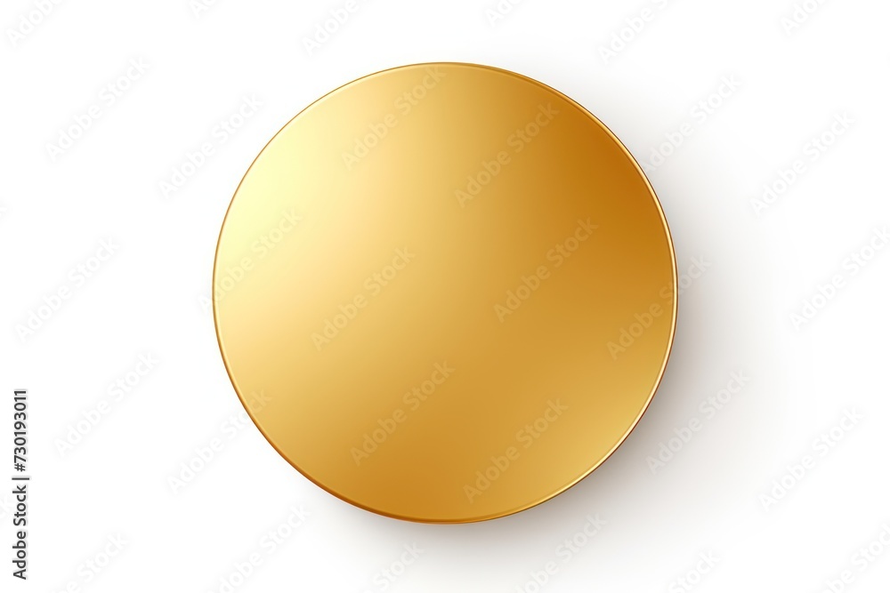 Gold square isolated on white background top view flat lay
