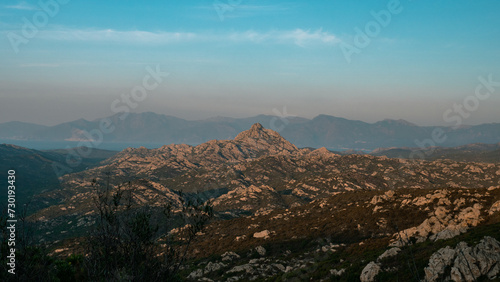 Long exposure photography of a sunset on a beach by the sea in Corsica